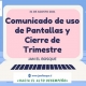 Comunicado Cierre de 2° Trimestre